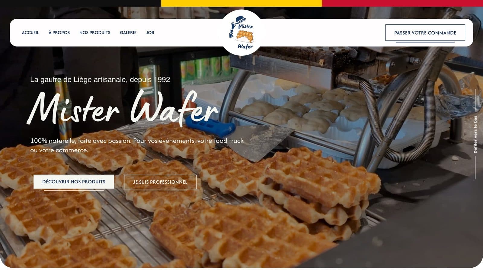 Page d'accueil du site Mister Wafer